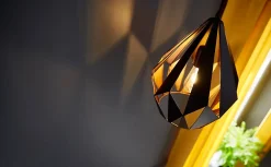 Suspension Dunalux Prinia Ø31 cm noir et or