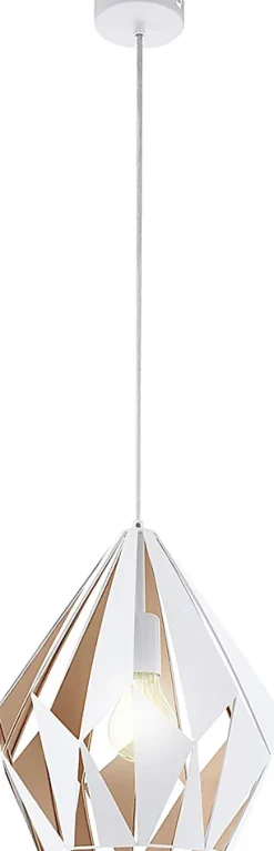 Suspension Dunalux Prinia Ø31 cm blanc et or