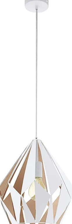 Suspension Dunalux Prinia Ø31 cm blanc et or