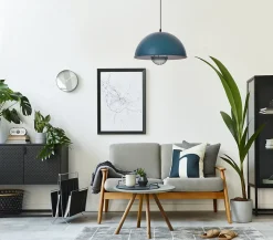 Suspension E27 Lukas bleu 40W IP20 L60 x l.41 x H.20 cm