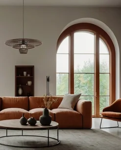 Suspension en bambou 3 niveaux E27 40W marron foncé H.17,6 cm, Eglo Leonminster