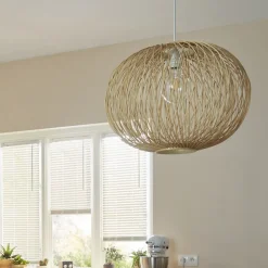 Suspension en bambou Albarella E27 42W Ø45,5 x L.45,5 x H. 135 cm Goodhome