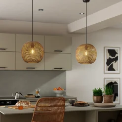 Suspension en bambou Ø35cm GoodHome Verdin