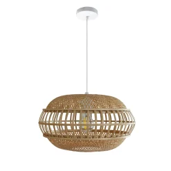 Suspension en bambou E27 60W beige Ø36cm Kailo