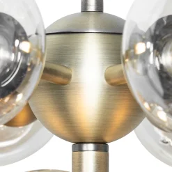 Suspension en bronze avec verre ambré 13 lumières - Bianca