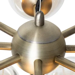 Suspension en bronze avec verre ambré 13 lumières - Bianca