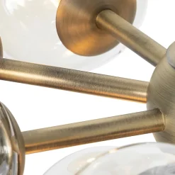 Suspension en bronze avec verre ambré 13 lumières - Bianca