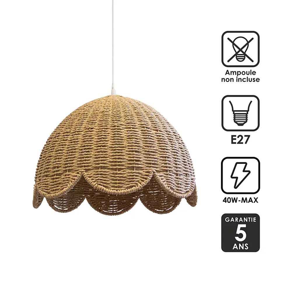 Suspension en corde Ø38 cm E27 40 W Jumell Inana