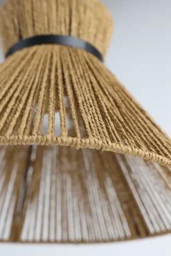 Suspension en corde papier et métal noir E27 40W Ø40cm Seynave, Calypso