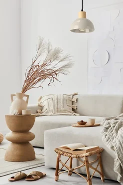 Suspension en céramique E27 40W Ø18,5cm blanc crème Seynave, Nogobo