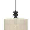 Suspension en céramique et lin E27 40W noir et beige Ø30cm Seynave, Kamil