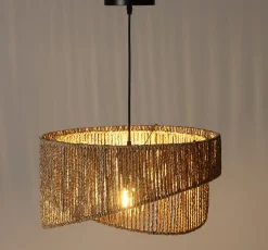 Suspension en jacinthe d'eau E27 40W Ø45cm beige Lussiol, Kalibo