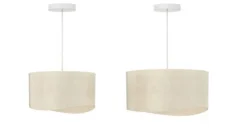 Suspension en lin E27 40W beige Ø38cm Seynave, Balix