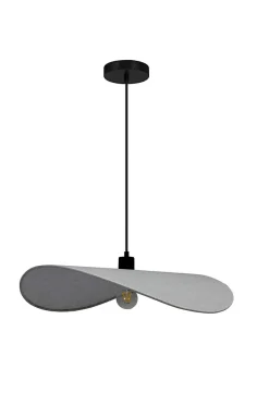 Suspension en lin E27 40W beige Ø60cm Wave Seynave