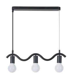 Suspension en métal E27 60W noir L.56,5cm, Jumell Wama