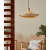 Suspension en métal et bambou E27 40W beige ⌀50cm Eglo, Haxey