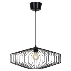 Suspension en métal noir E27 25W Ø48cm GoodHome Ouzel