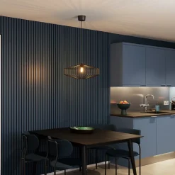 Suspension en métal noir E27 25W Ø48cm GoodHome Ouzel