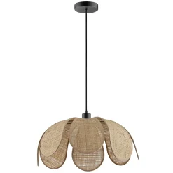 Suspension en raphia E27 20W beige Ø50cm Brilliant, Moana