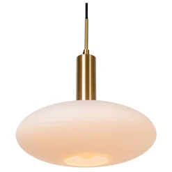 Suspension en verre 3 lampes E27 180 W or mat L.126 x l.30 x H.169 cm Lucide Singala
