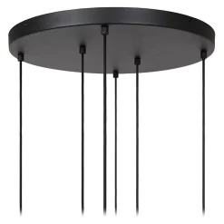 Suspension en verre 4 lampes E27 240 W noir et or Ø65 x H.150 cm Lucide Joanet tube