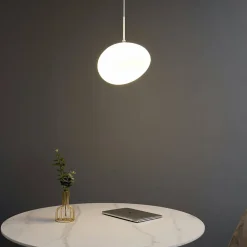 Suspension en verre blanc opalin - Veglia