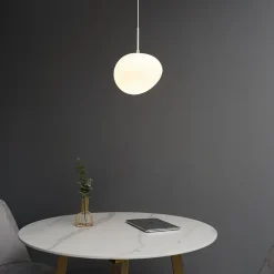 Suspension en verre blanc opalin - Veglia