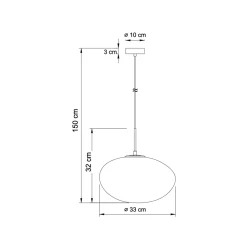 Suspension en verre blanc opalin - Veglia