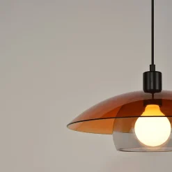 Suspension en verre double E27 15W ambré Ø38 x H.29cm, Corep Jolly