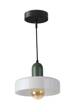 Suspension en verre E27 40W Ø25cm bicolore vert Seynave, Skyde
