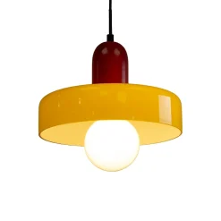 Suspension en verre et métal jaune et rouge Ø25 cm E27 25 W Jumell Yori
