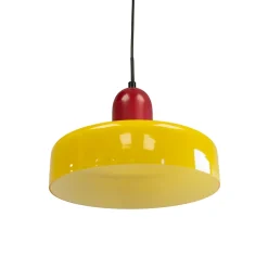 Suspension en verre et métal jaune et rouge Ø25 cm E27 25 W Jumell Yori