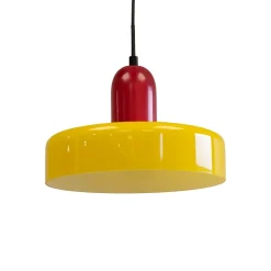 Suspension en verre et métal jaune et rouge Ø25 cm E27 25 W Jumell Yori