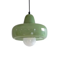 Suspension en verre et métal vert Ø26 cm E27 25 W Jumell Boli