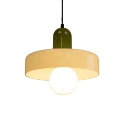 Suspension en verre et métal blanc et vert Ø25 cm E27 25 W Jumell Yori