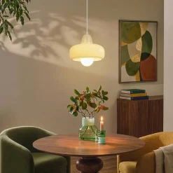 Suspension en verre et métal blanc Ø26 cm E27 25 W Jumell Boli