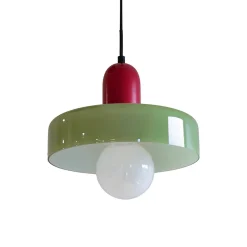 Suspension en verre et métal vert et rouge Ø25 cm E27 25 W Jumell Yori
