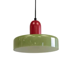 Suspension en verre et métal vert et rouge Ø25 cm E27 25 W Jumell Yori