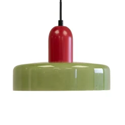 Suspension en verre et métal vert et rouge Ø25 cm E27 25 W Jumell Yori