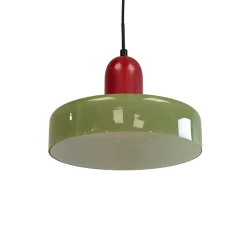 Suspension en verre et métal vert et rouge Ø25 cm E27 25 W Jumell Yori