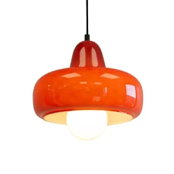 Suspension en verre et métal rouge Ø26 cm E27 25 W Jumell Boli