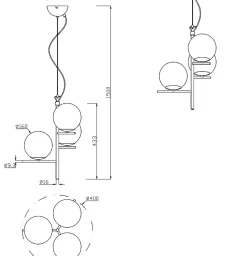 Suspension en verre et métal Pure