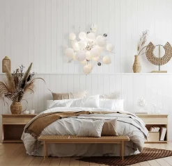 Suspension EXPLOSION blanche métal et verre douilles G9 pour salle à manger salon hall bureau diamètre ca 65cm