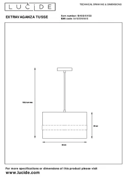 Suspension EXTRAVAGANZA TUSSE en lin avec 1xE27 - Vert - Lucide
