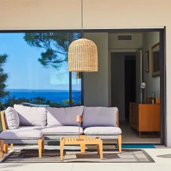 Suspension extérieur GIACOMO Beige Rotin D40CM