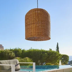 Suspension extérieur GIACOMO Beige Rotin D40CM