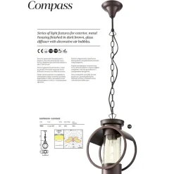 Suspension extérieure Led sous abri - Redo - Compass