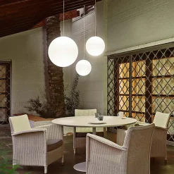 Suspension extérieure Pianeta 450lm 25W IP44 blanc Newgarden H.35cm