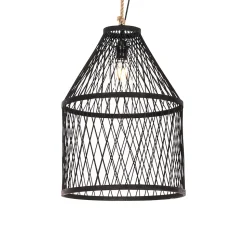 Suspension extérieure rustique en rotin noir 40x55 cm - Calamus