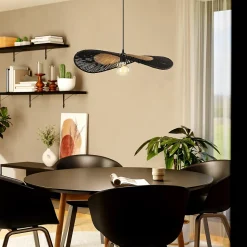 Suspension fibre noir E27 42W Ø60cm Eglo, Bogarra